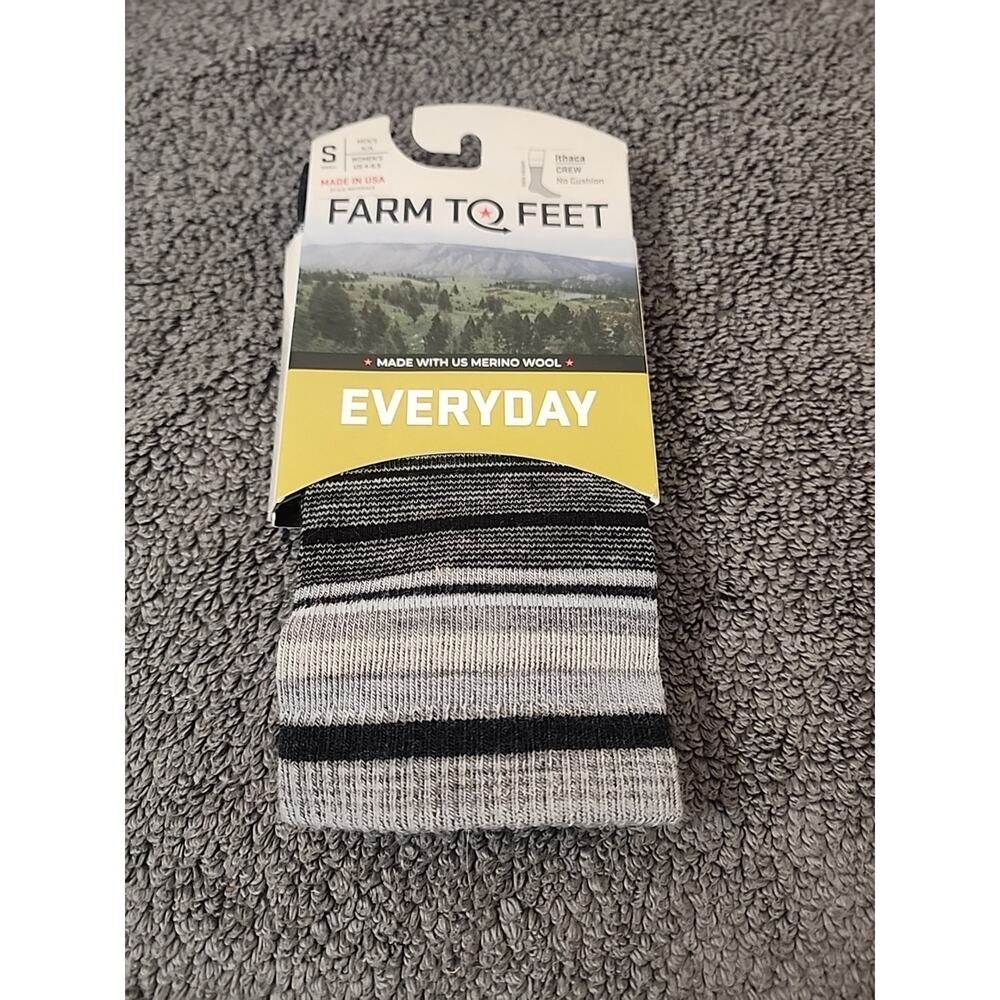 Farm to Feet Socks Ithaca Crew USA Merino Small 4-6.5 Everyday Lightweight